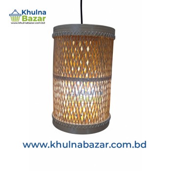 Handcrafted Sustainable Bamboo Lampshade with 2-Pin Plug & Holder