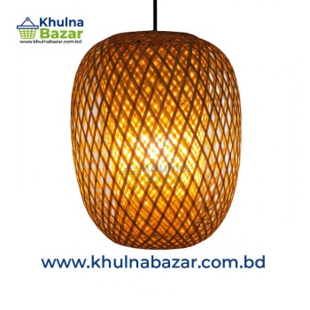 Handcrafted Double Shade Hanging Bamboo Lamp – Large Size