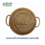 Handcrafted Round Rattan Tray with Handles
