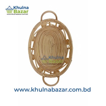 Handcrafted Premium Natural Cane Tray – Elegant Woven Serving Tray