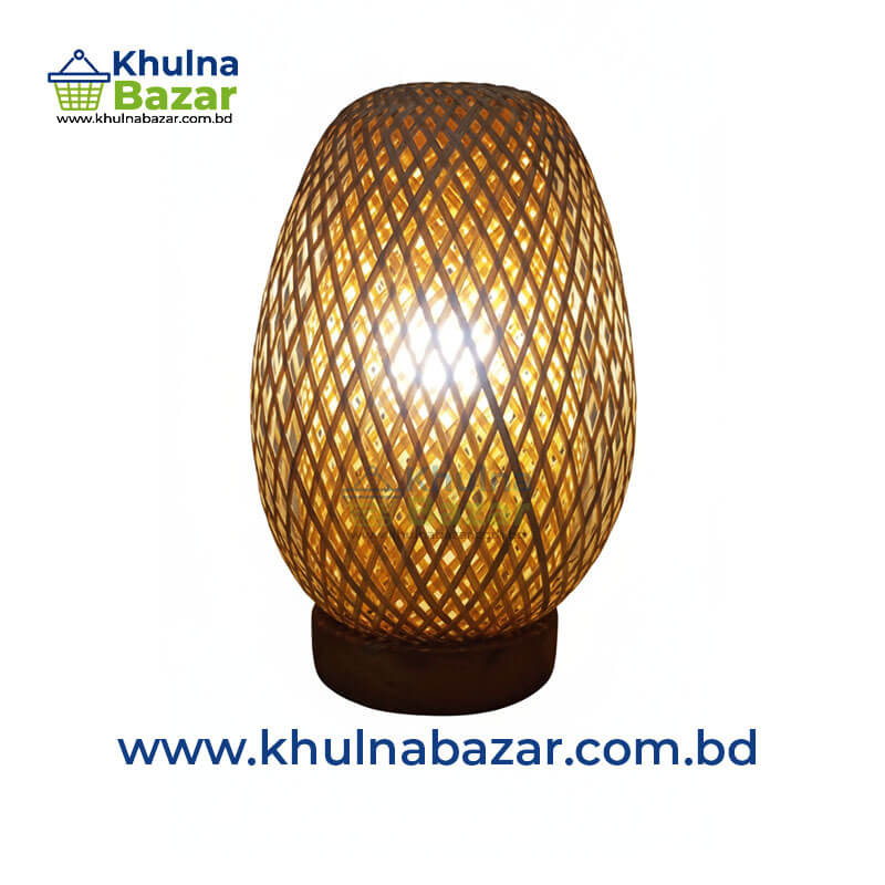 Handmade Bamboo Oval Table Lamp Shade - Eco-Friendly Home Decor