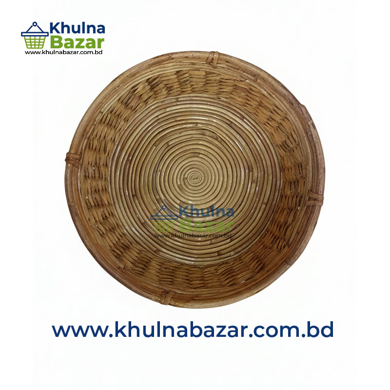 Handcrafted Round Cane Serving Tray - Premium Natural Rattan (Medium Size)