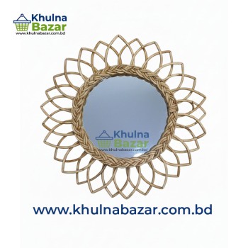 Cane Wall Mirror – 18 Inch (Natural Rattan)