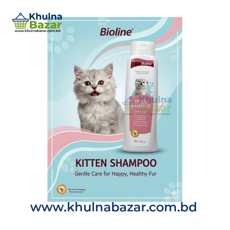 Bioline Kitten Shampoo - 200ml | Gentle Formula for Kittens & Young Cats