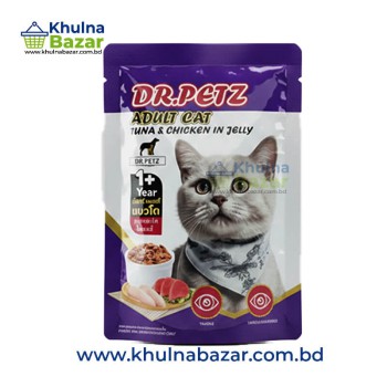 Dr. Petz Tuna & Chicken In Jelly Cat Food Pouch - 70 Gm