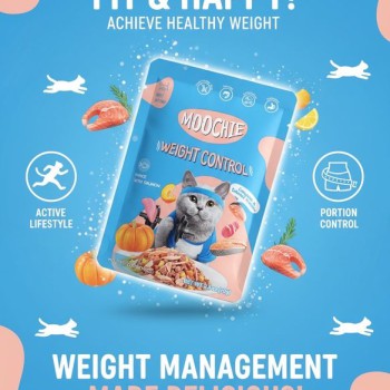 Moochie Weight Control Mince With Salmon Wet Cat Food - 70g (Pouch)