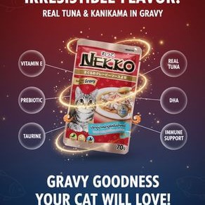 Nekko Real Tuna in Gravy - 70g (Premium Wet Cat Food)