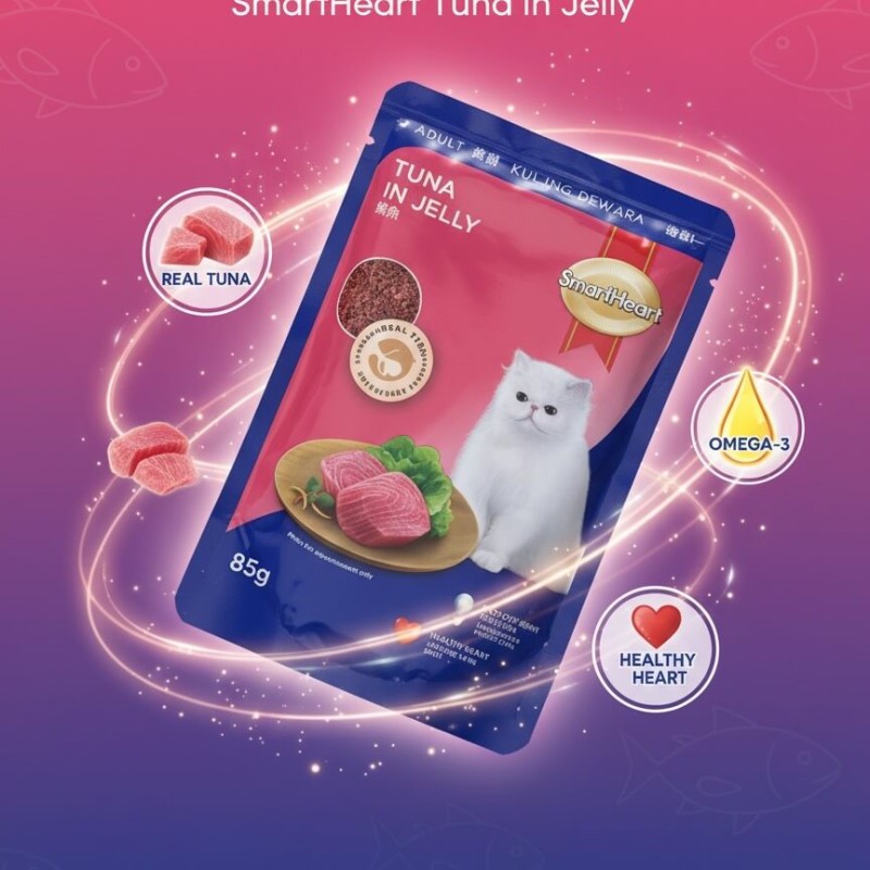 Smart Heart Tuna In Jelly Pouch 85g - Premium Wet Cat Food