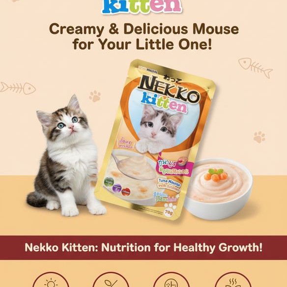 Nekko Kitten Tuna Mousse With Salmon Pouch – 70g