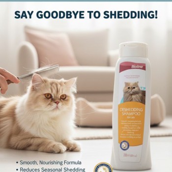 Bioline Deshiedding Shampoo For Cats 200 Ml - বিড়াল লোম পড়া কমানোর শ্যাম্পু