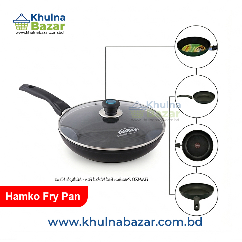 Hamko Fry Pan with Glass Lid (20 CM) - khulnabazar