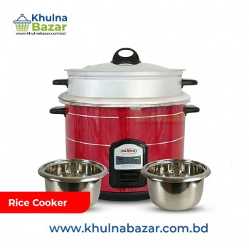 Rice Cooker SS Body Double SS Pot 2.8 Ltr (HR15-14 Red Line) - khulnabazar
