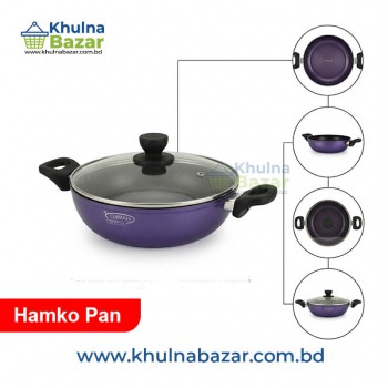 TH Wok Pan with Glass Lid - 28cm (Premium Non-Stick) - khulnabazar
