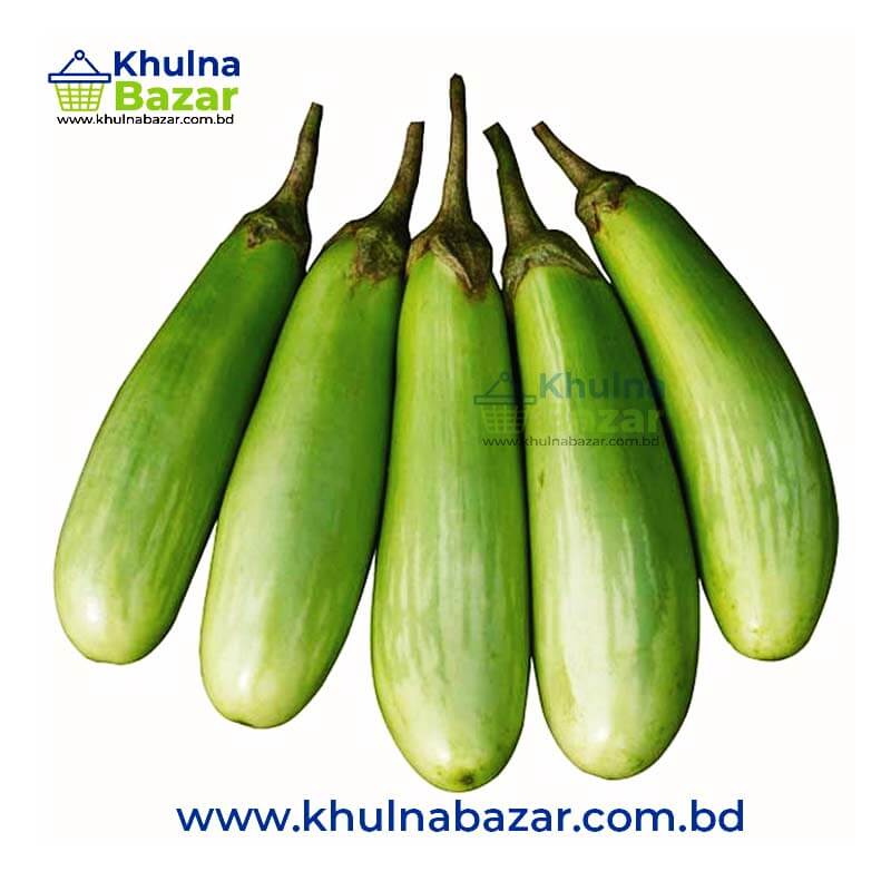 প্রিমিয়াম লম্বা সবুজ বেগুন (Fresh Green Long Brinjal) - ১ কেজি - Khulnabazar